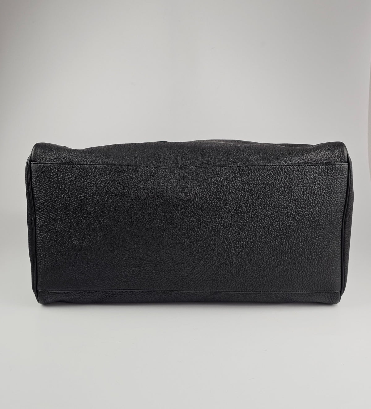 SAINT LAURENT $3700 Black Grained Leather Bowling Duffle Bag New & Authentic