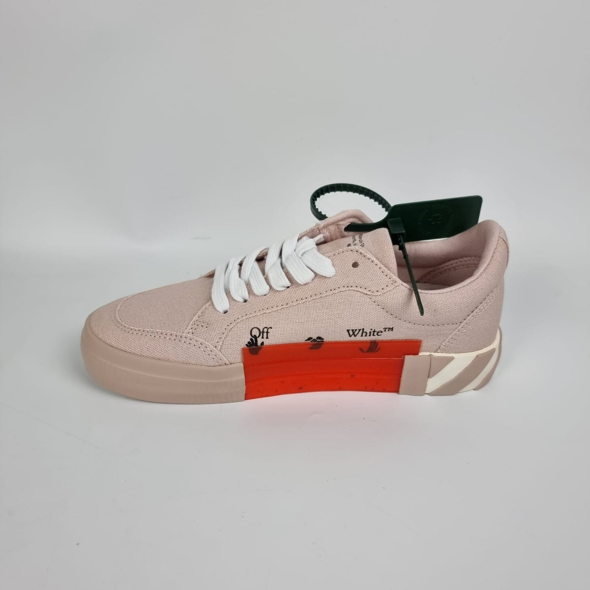 OFF-WHITE Vulcanized Women's Pink Canvas Sneakers New Size 38 US 8