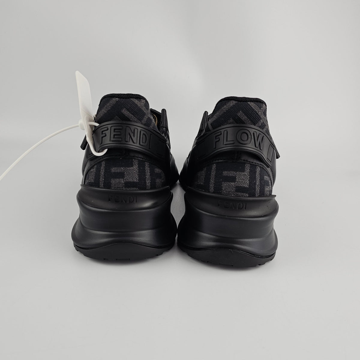 FENDI Flow Black Leather Sneakers New & Authentic