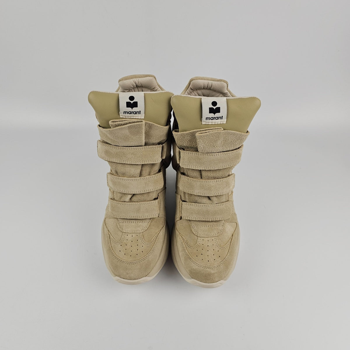 ISABEL MARANT Balskee Beige Suede 20mm Heel Sneakers New & Authentic
