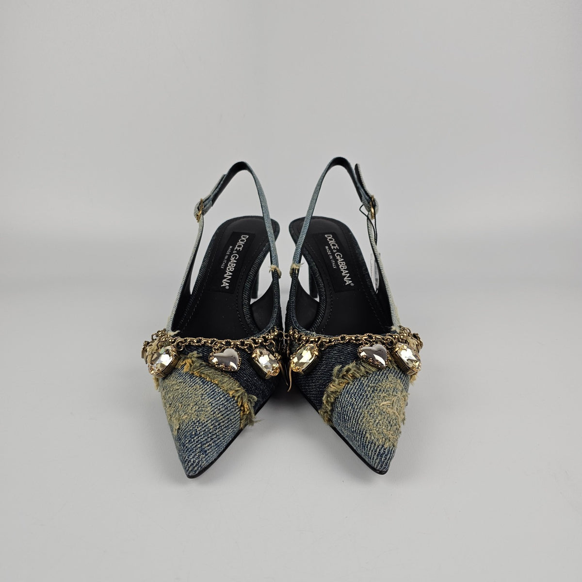 DOLCE&GABBANA Blue Denim 75mm Heel Pumps New & Authentic