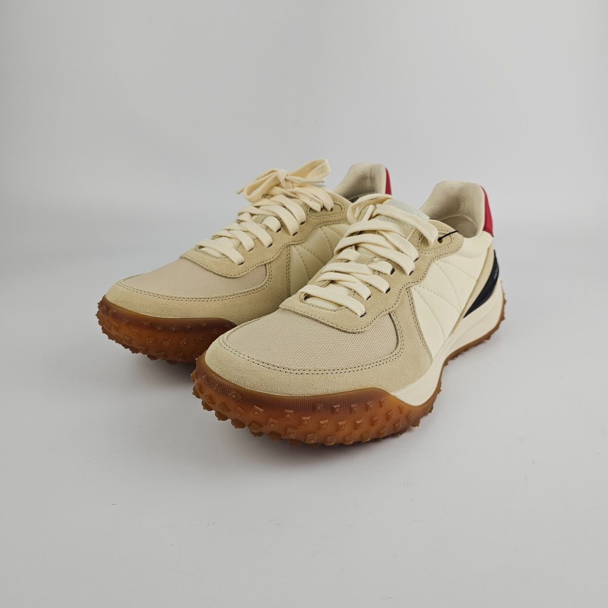 MONCLER $650 City Trek White Ivory Sneakers New & Authentic