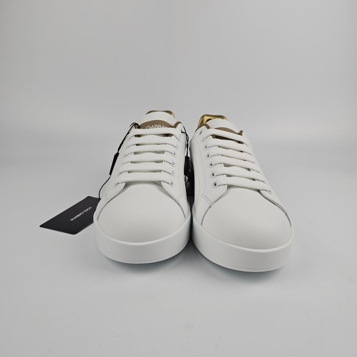 DOLCE&GABBANA Portofino White Leather Sneakers New & Authentic
