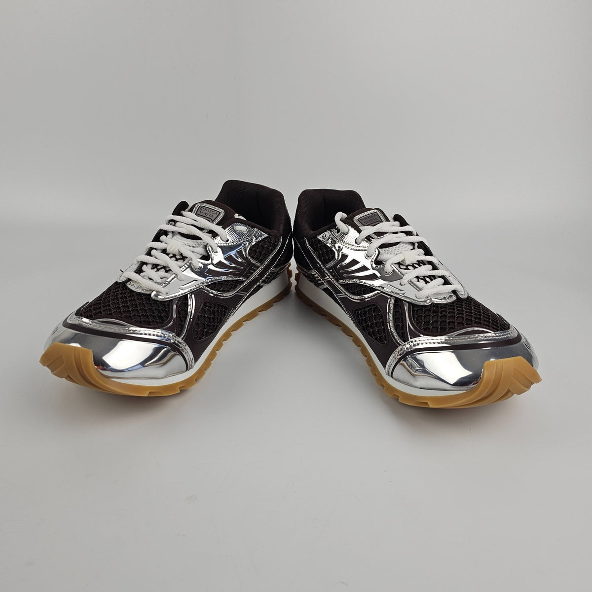 BOTTEGA VENETA Men's Orbit Fondant/Silver Sneakers New & Authentic