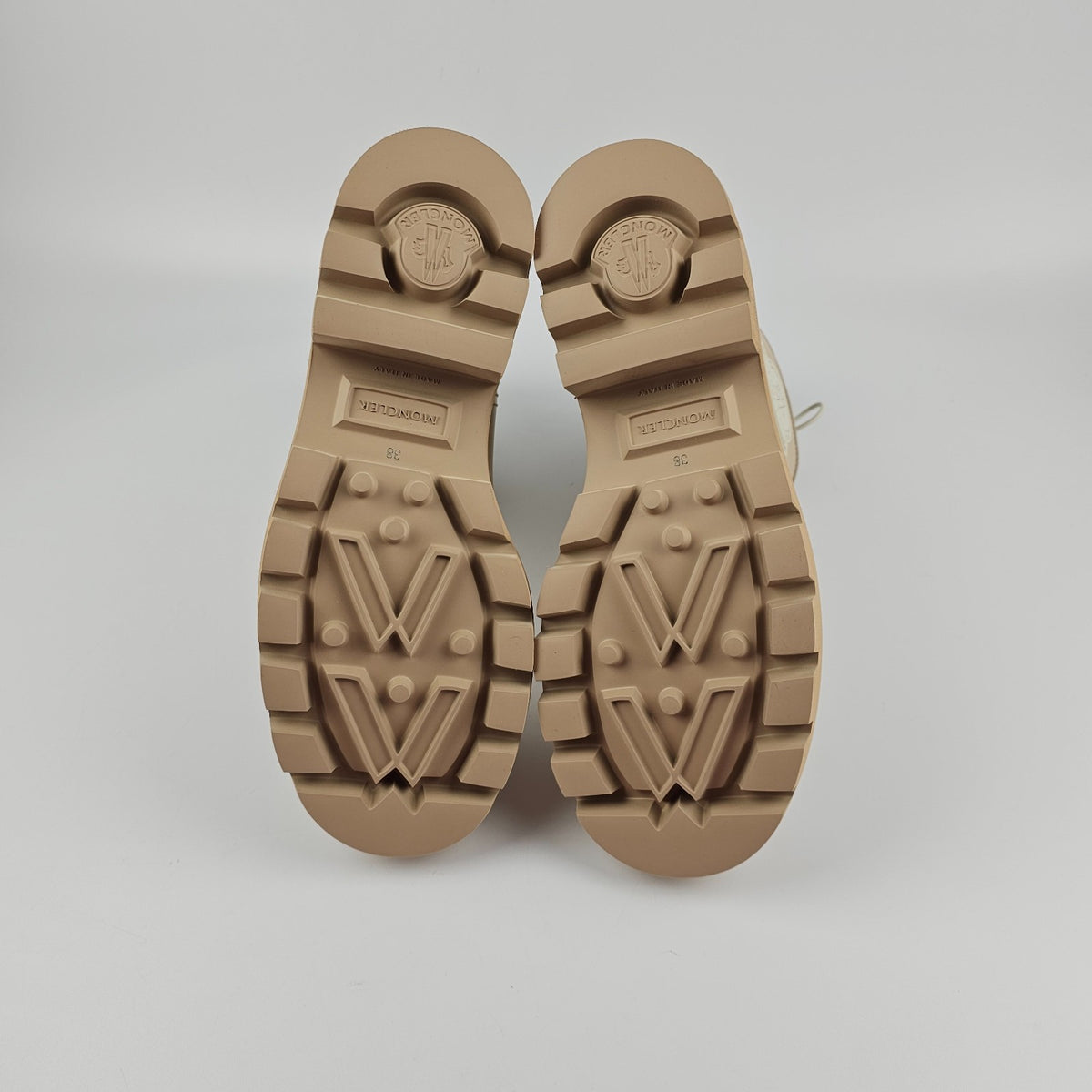 MONCLER Kickstream Beige Rain Boots New