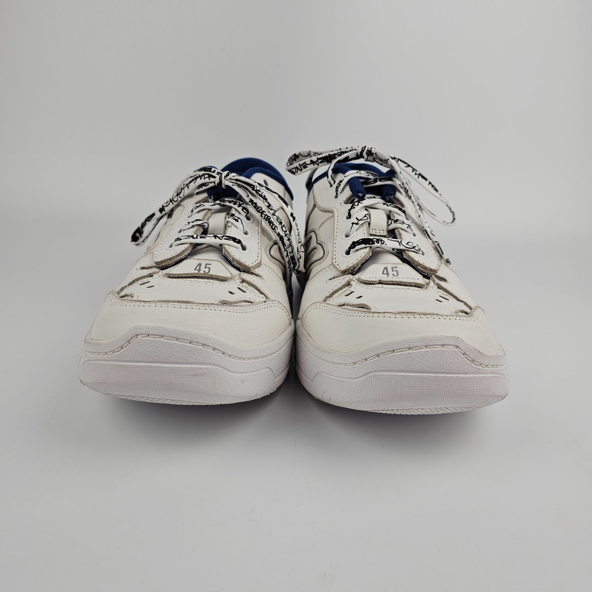BALENCIAGA Hamptons Medium $890 Men's White/Blue Sneakers New & Authentic