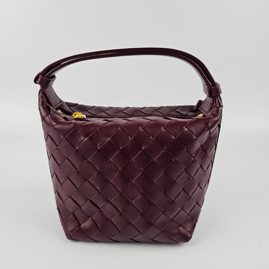 Bottega Veneta Wallace Candy $2100 Barolo Intrecciato Top Handle Bag New