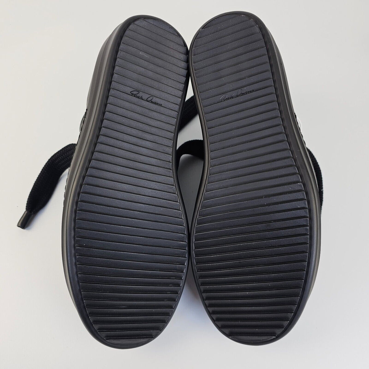 RICK OWENS Jumbo Laces Lido Black Leather Low Top Sneakers New 41 US 8