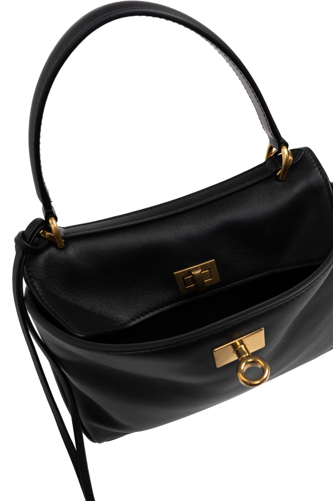 BALENCIAGA Rodeo Mini $2990 Black Smooth Leather Handbag New & Authentic