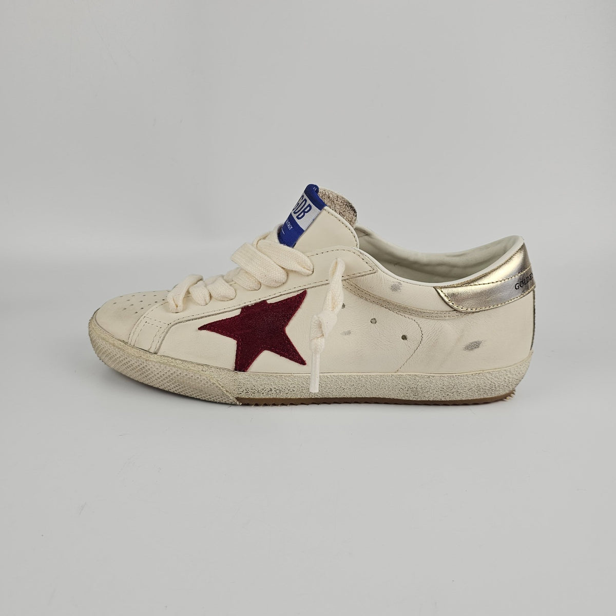 GOLDEN GOOSE Super Star Men's White/Red Sneakers New