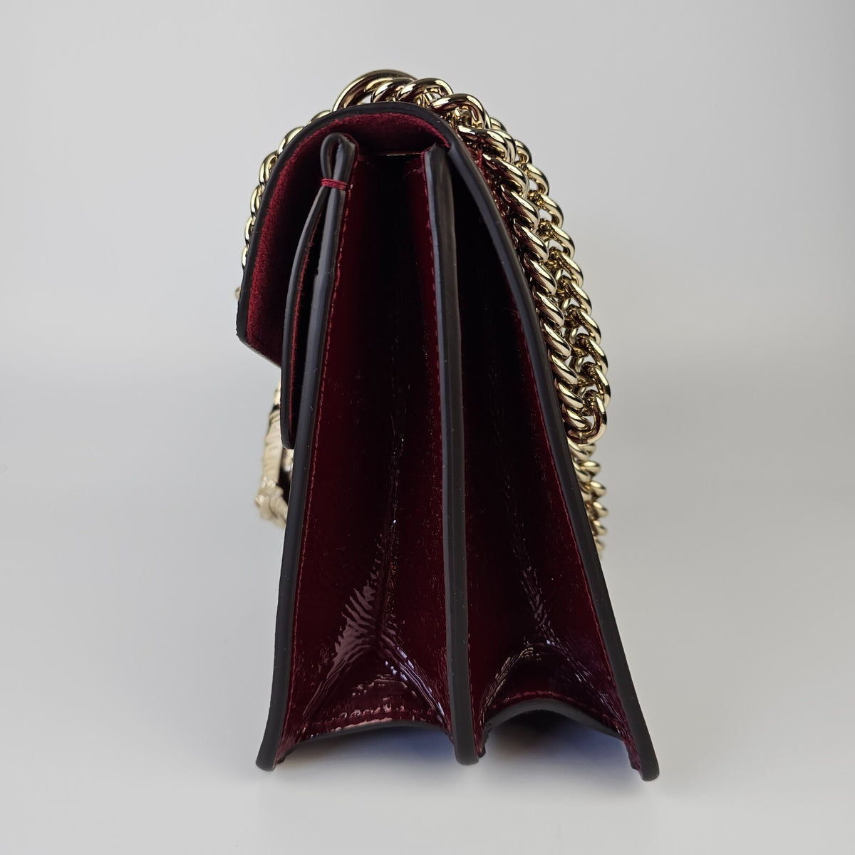 GUCCI Dionysus Medium $3650 Rosso Ancora Patent Leather Shoulder Bag New