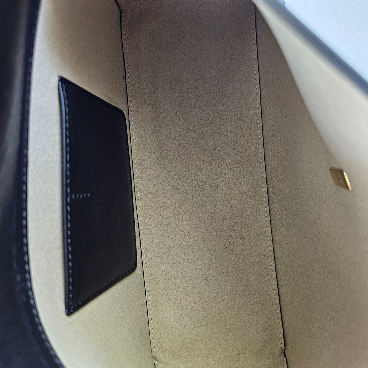 TOTEME T-Lock Black/Gold Leather Clutch New