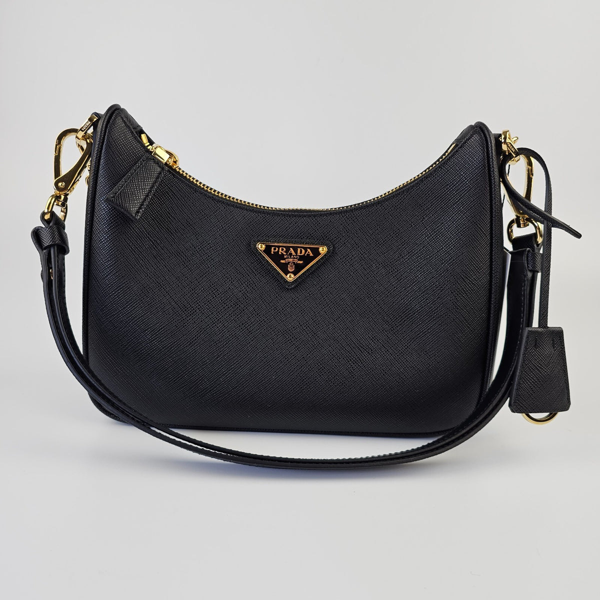 PRADA Re-Edition $2600 Black Saffiano Leather Mini Handbag New/Authentic