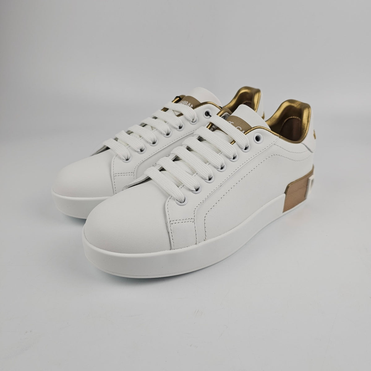 DOLCE&GABBANA Portofino White Leather Sneakers New & Authentic
