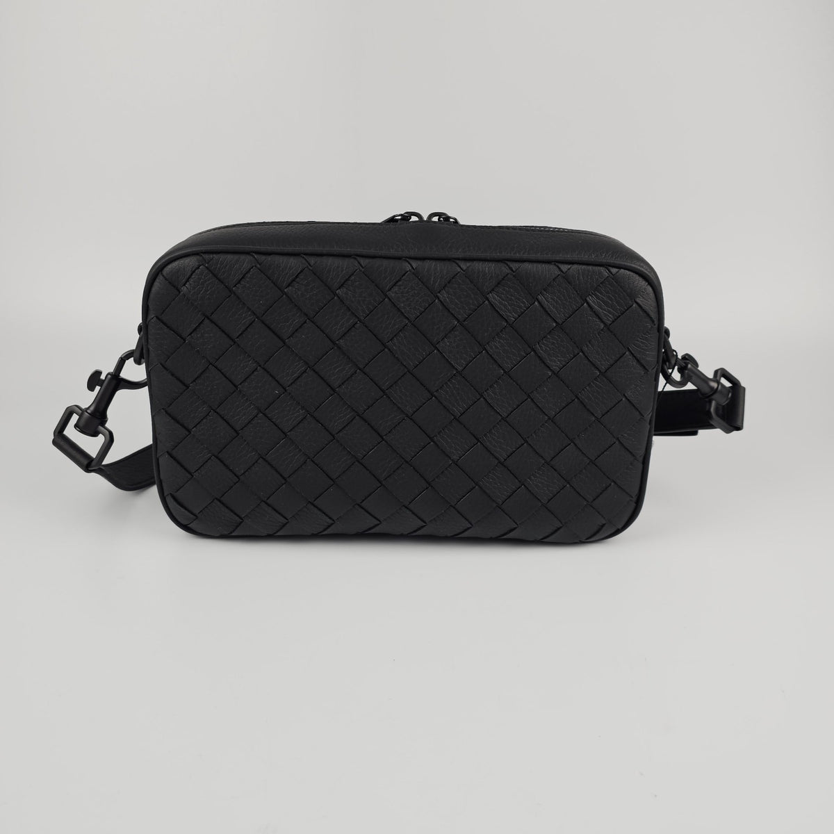 BOTTEGA VENETA $3200 Black Small Intrecciato Camera Bag New & Authentic