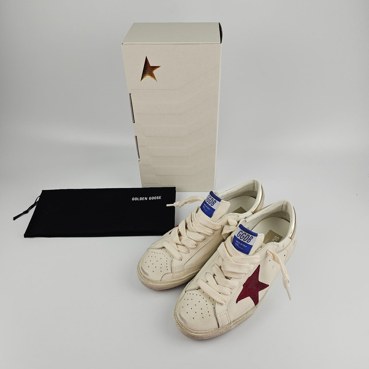 GOLDEN GOOSE Super Star Men's White/Red Sneakers New