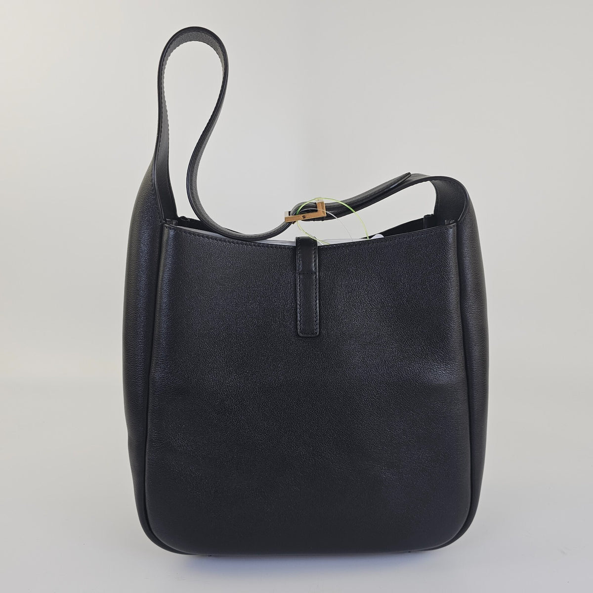 SAINT LAURENT Le 5 A 7 Supple Small Black Leather Shoulder Bag New