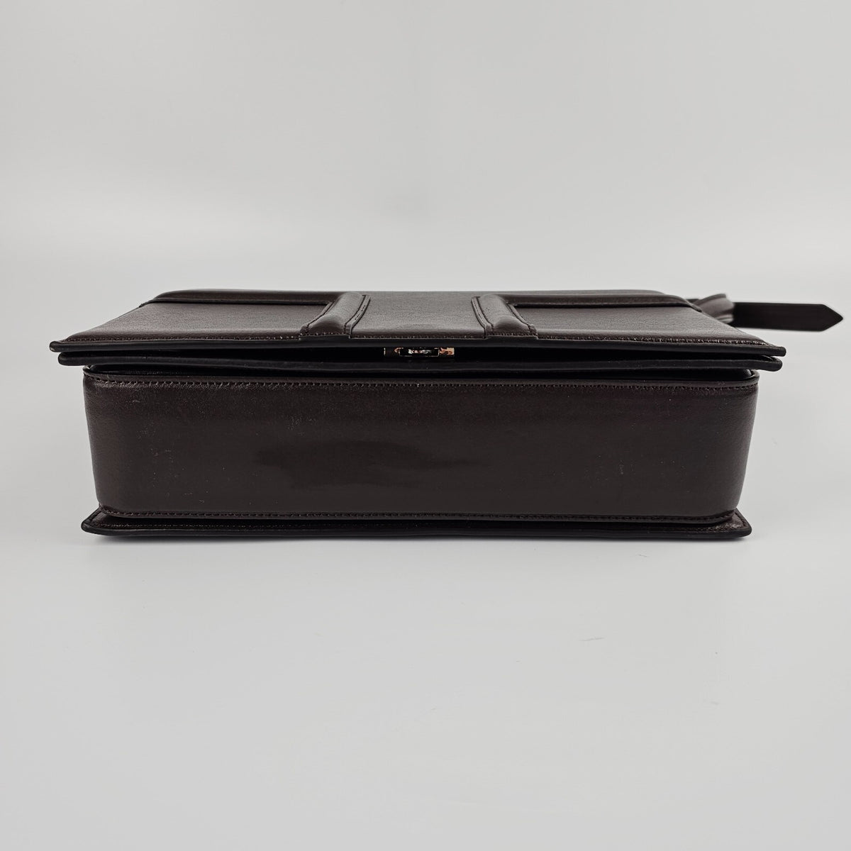 TOTEME T-Flap Coffee Brown Leather Shoulder Bag
