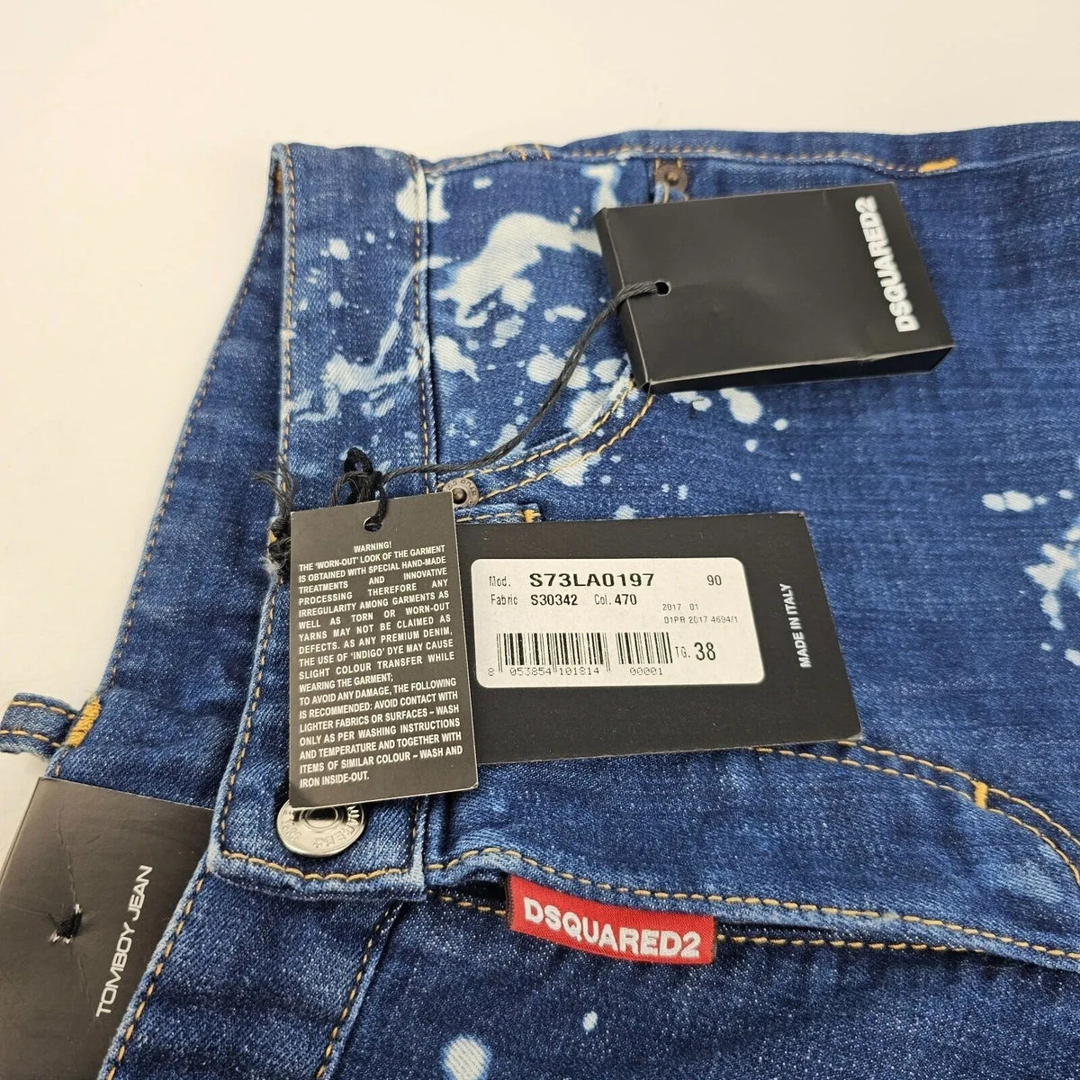 DSQUARED2 Women's Blue/White Dyed Tomboy Jeans New IT 38
