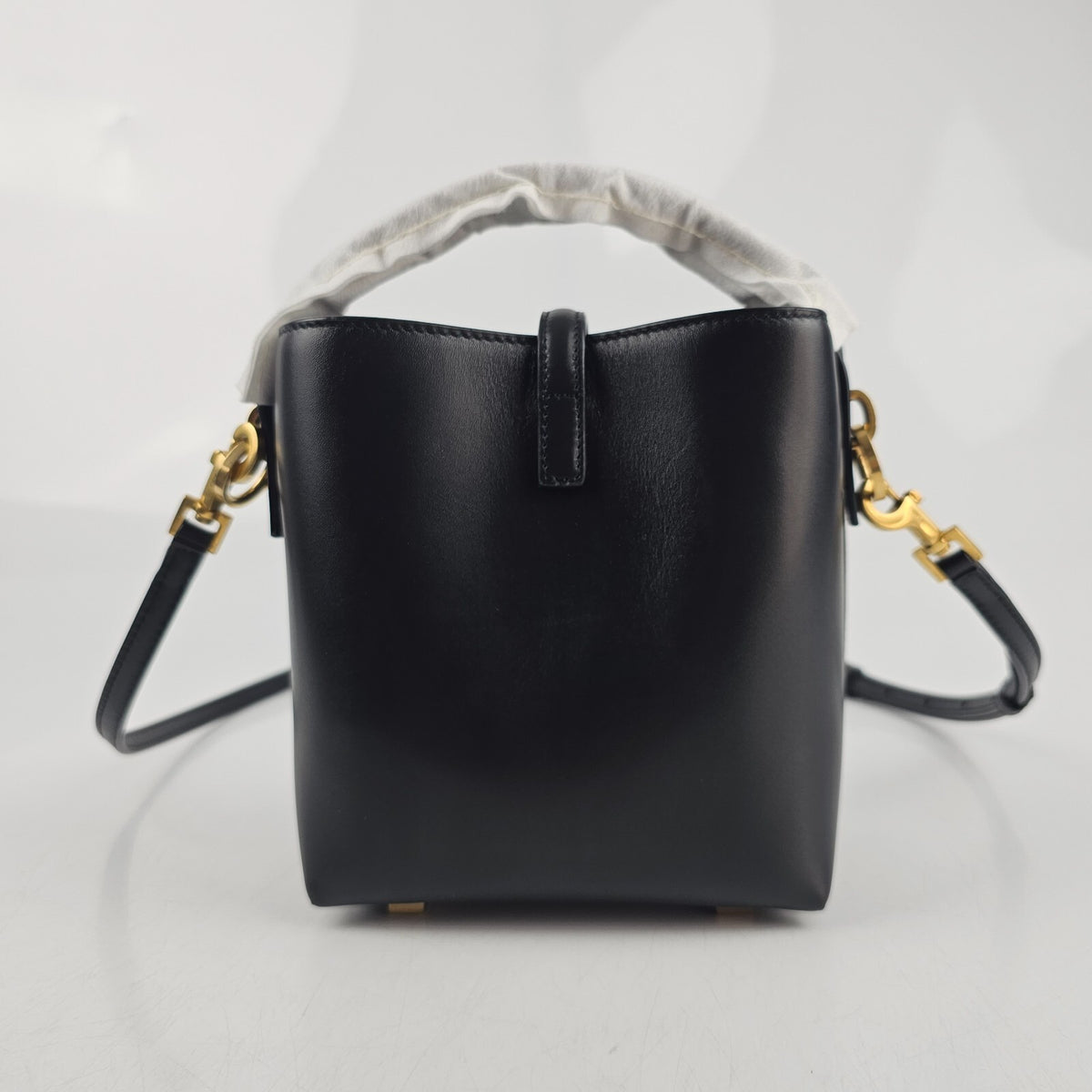 SAINT LAURENT Le 37 Mini $2300 Black Leather bucket Bag New & Authentic
