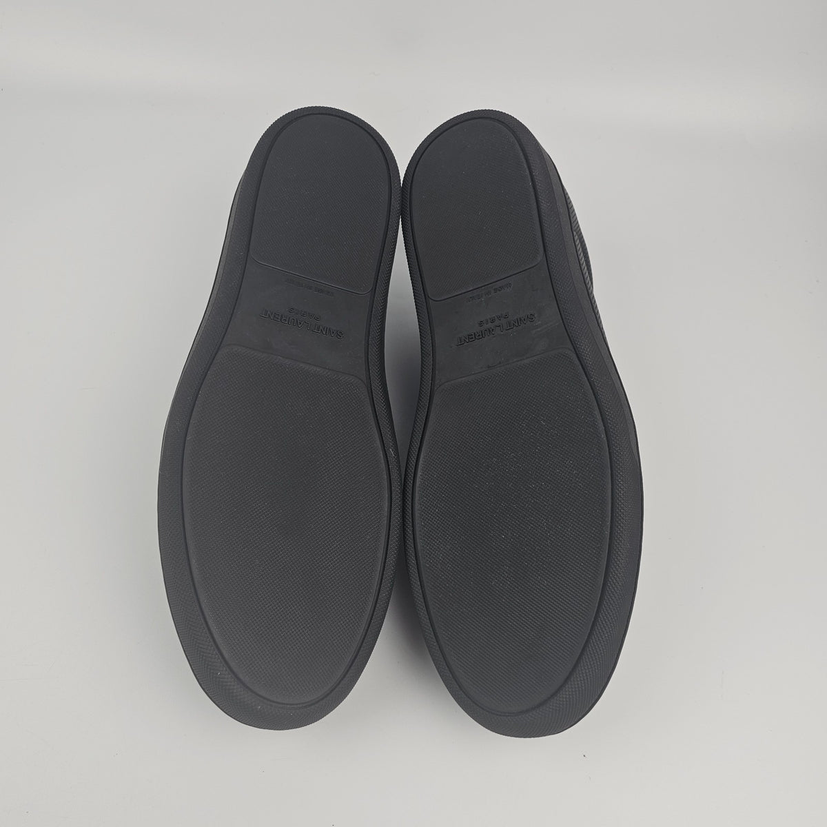 SAINT LAURENT SL/10 Black Perforated Leather And Suede Sneakers New & Authentic