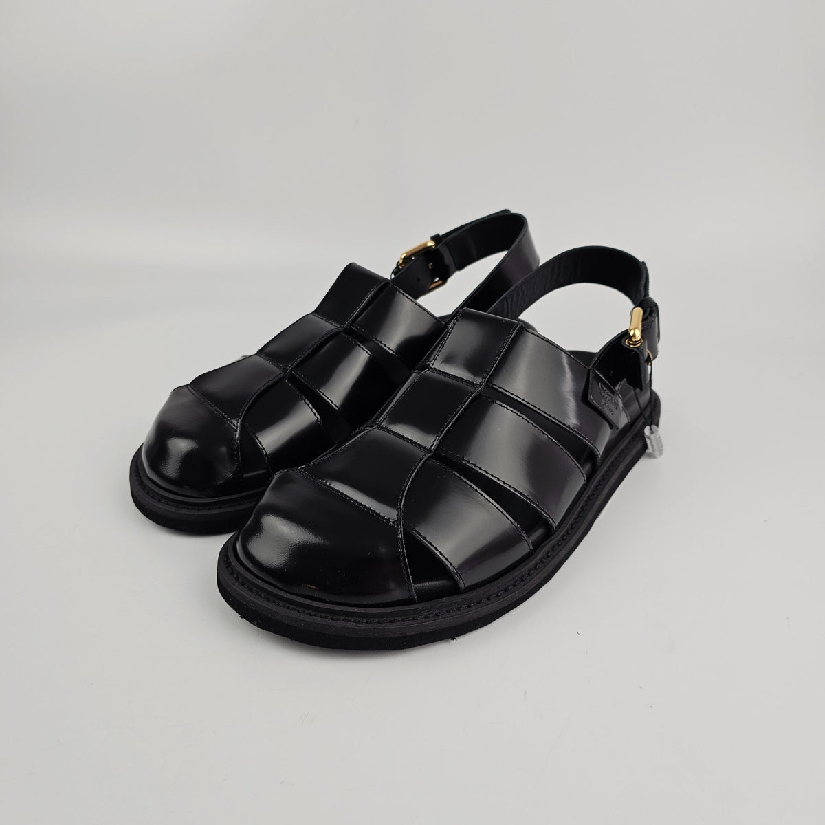 MOSCHINO Black Leather Sandals New & Authentic