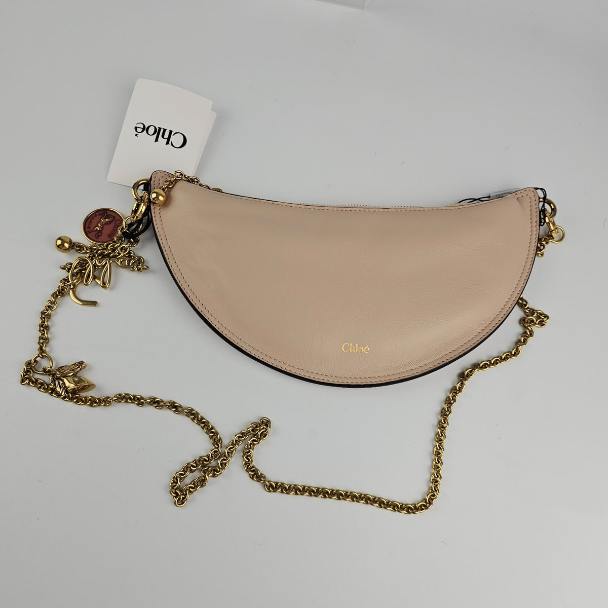 Chloe Icons Halfmoon Mini Beige Shoulder Bag New & Authentic