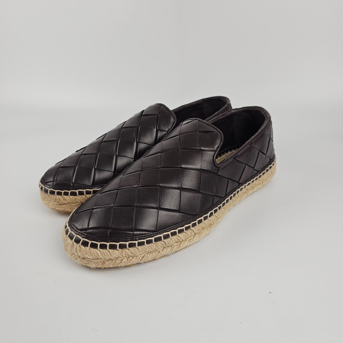 BOTTEGA VENETA Jack Intrecciato Dark Brown Espadrillas Flats New & Authentic