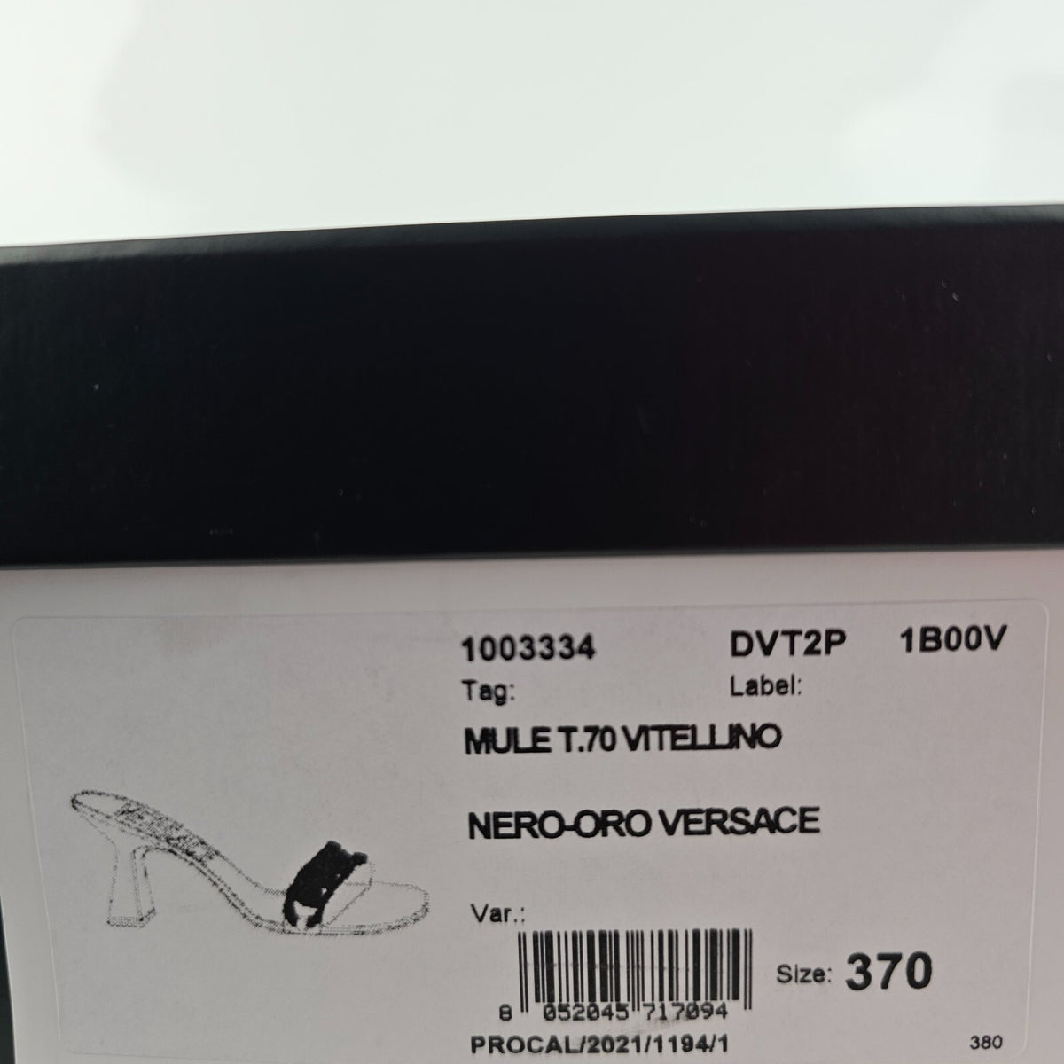 VERSACE Chain 70mm Black Mules New Size 37 US 7