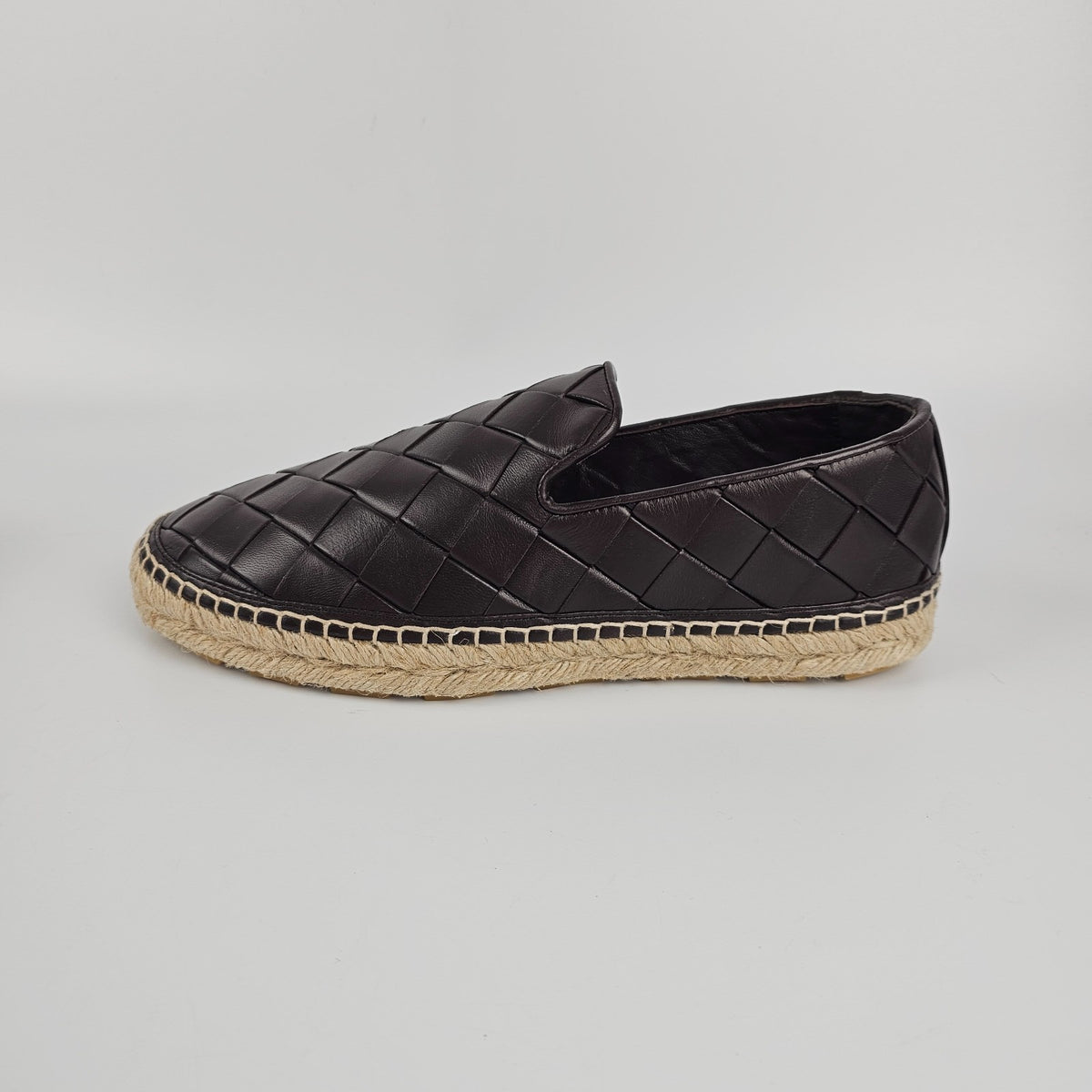 BOTTEGA VENETA Jack Intrecciato Dark Brown Espadrillas Flats New & Authentic