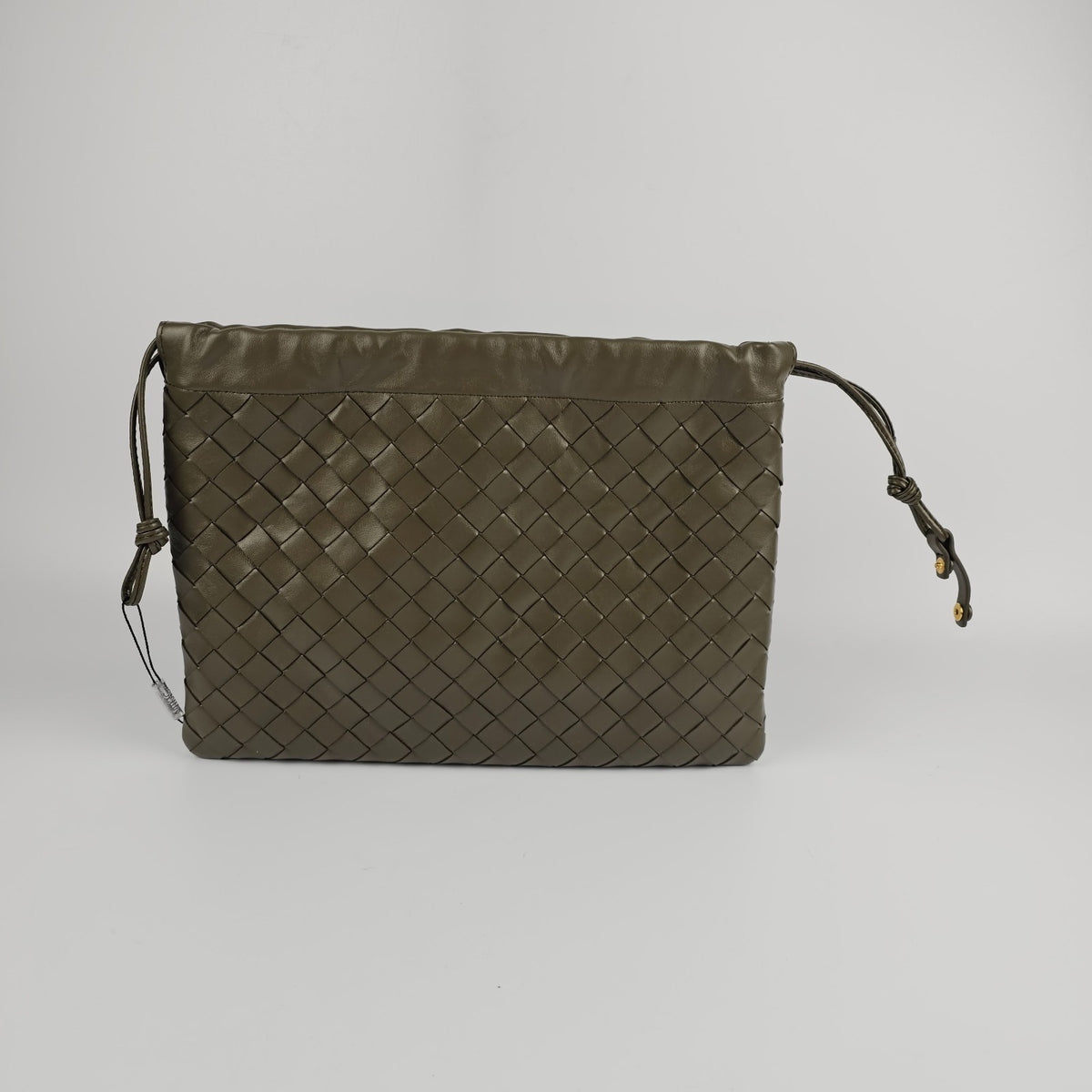 BOTTEGA VENETA Dustbag Medium $2600 Cypress Intrecciato Leather Handbag New