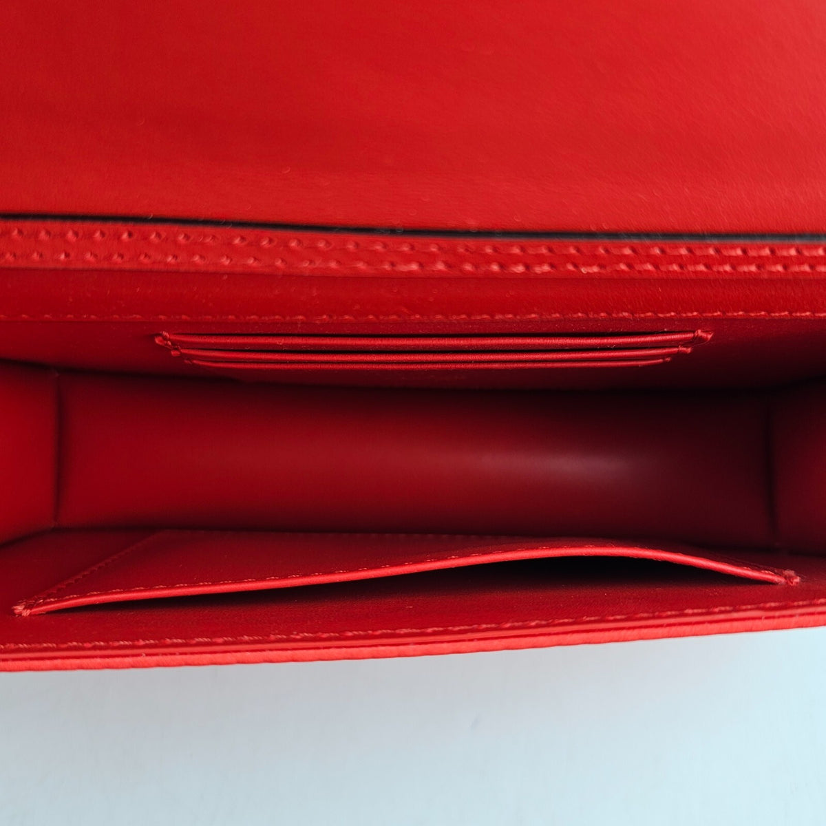 CHRISTIAN LOUBOUTIN Loubi54 Ole Red Satin Shoulder Bag New