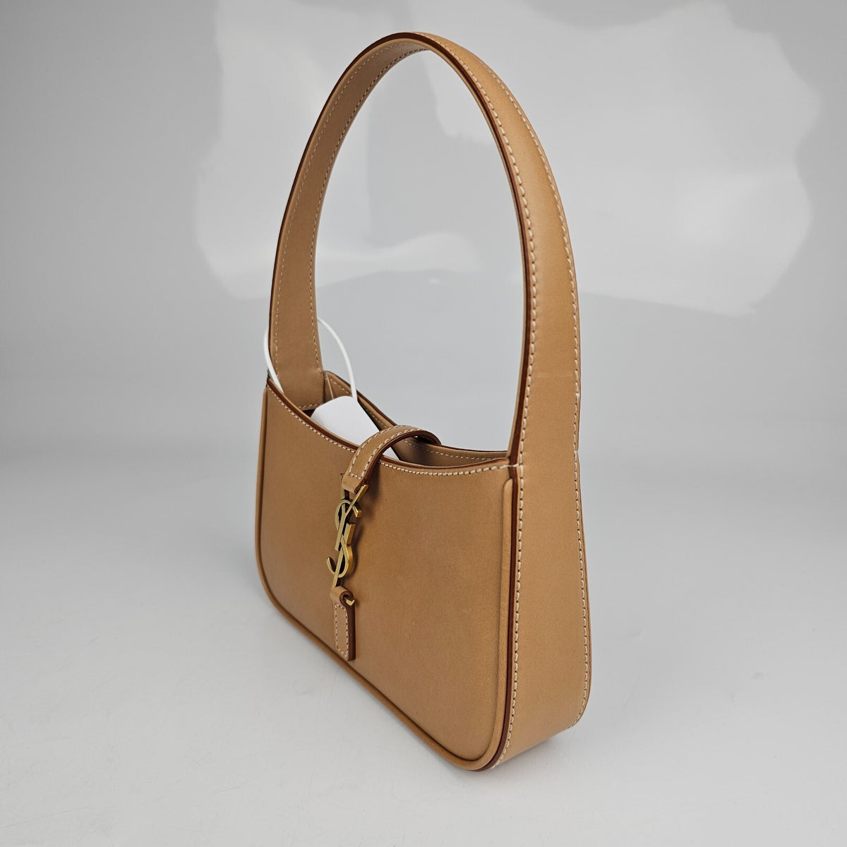 SAINT LAURENT Mini Le 5 A 7 Vintage Brown Leather Hobo Bag New