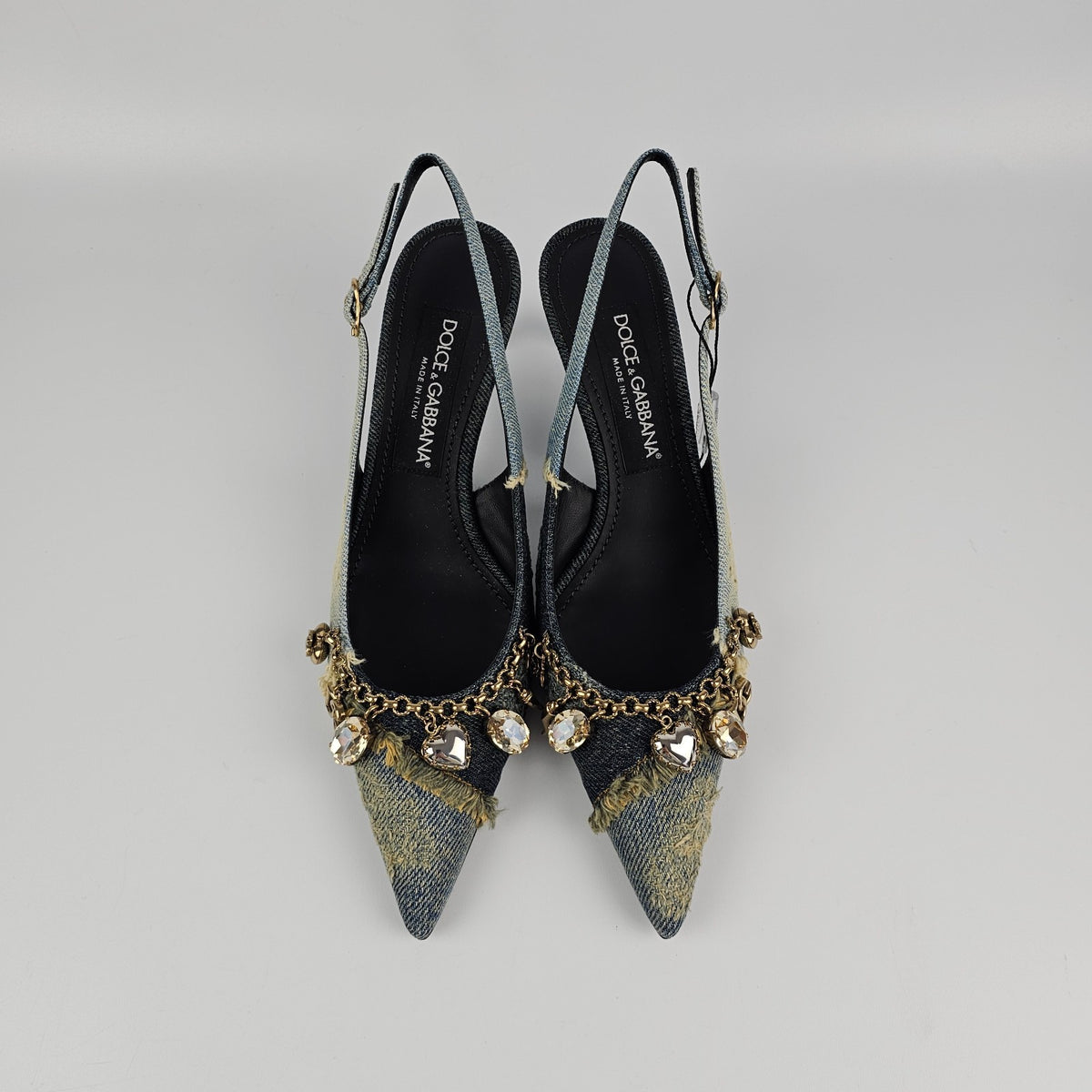 DOLCE&GABBANA Blue Denim 75mm Heel Pumps New & Authentic