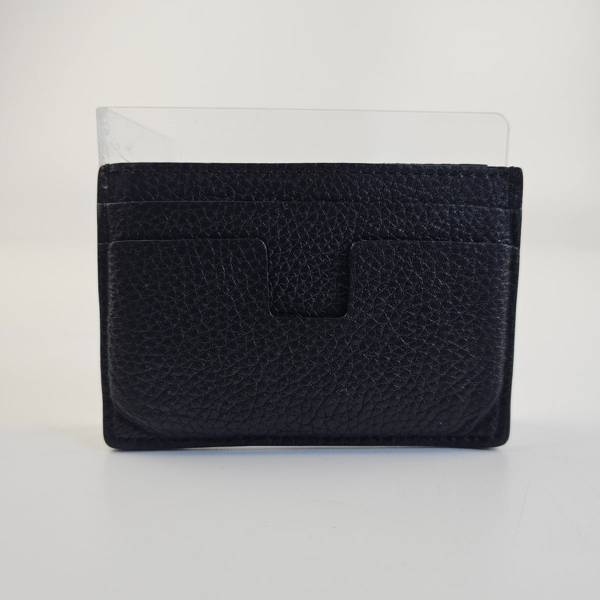 TOM FORD Men's Black Grain Leather Classic Card Holder Used