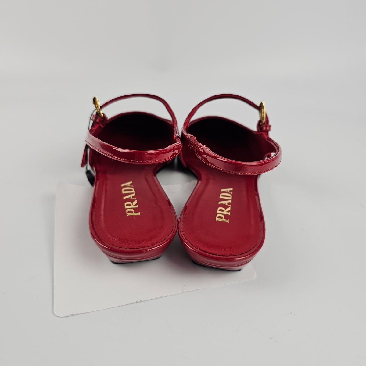 PRADA  Red Patent Leather Slingback Ballerinas New & Authentic