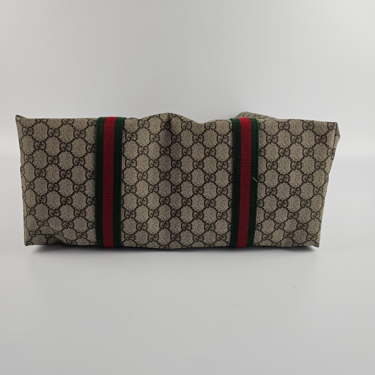 GUCCI $1500 Beige And Ebony GG Canvas Tender Large Tote Bag New & Authentic