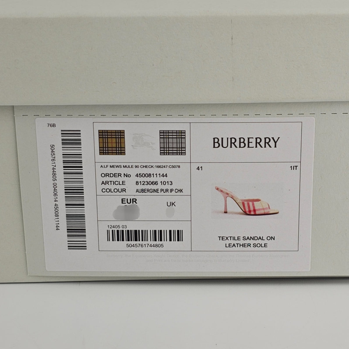 BURBERRY Mews Pink Mules New And Authentic