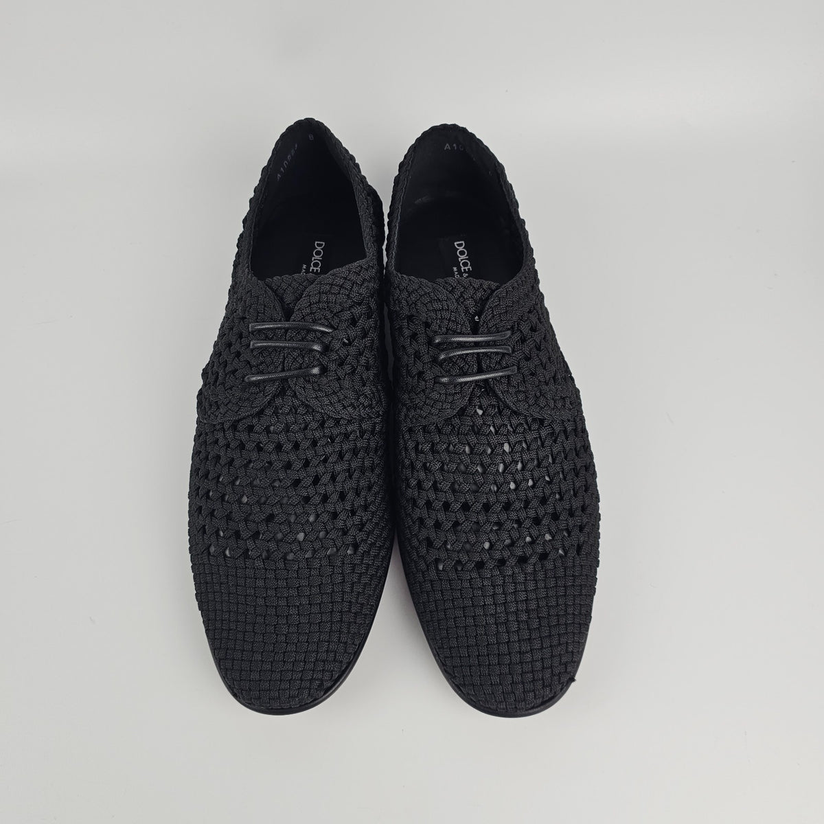 DOLCE&GABBANA Black Crochet Lace-up Shoes New & Authentic