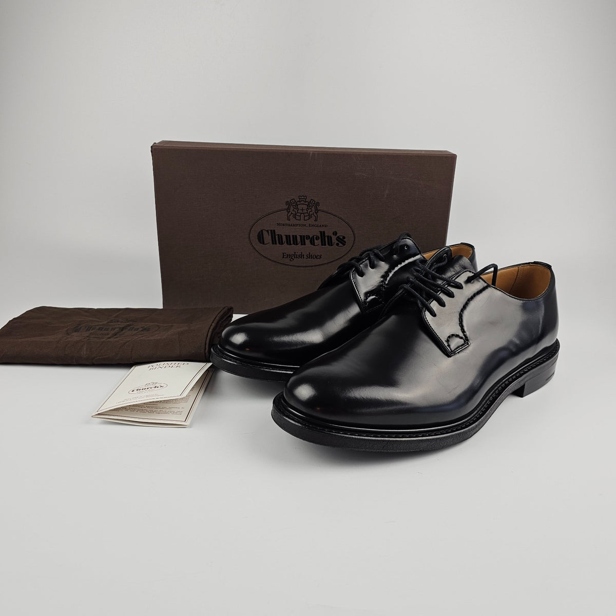 Church's Shannon Black Leather Derby Shoes New/Authentic