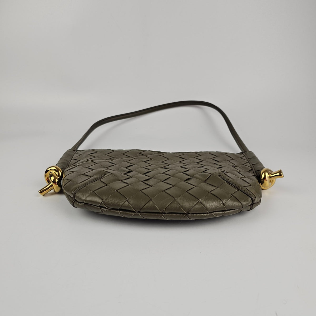 BOTTEGA VENETA Solstice Baby $2300 Cypress Leather Shoulder Bag New