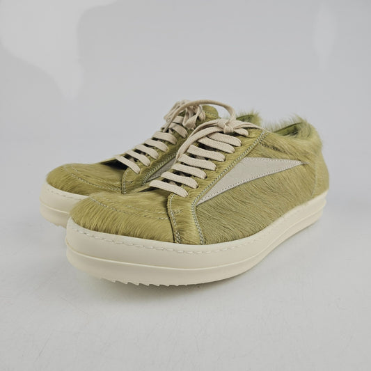 RICK OWENS Dirty Acid/Milk Vintage Leather Low Top Sneakers New Size 40.5 US 7.5