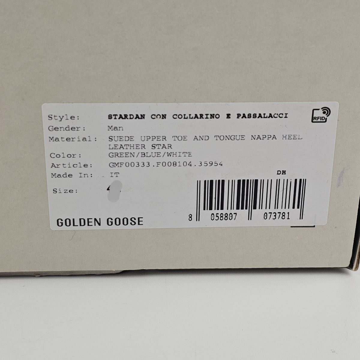 GOLDEN GOOSE Stardan Men's Green/White Suede Sneakers New