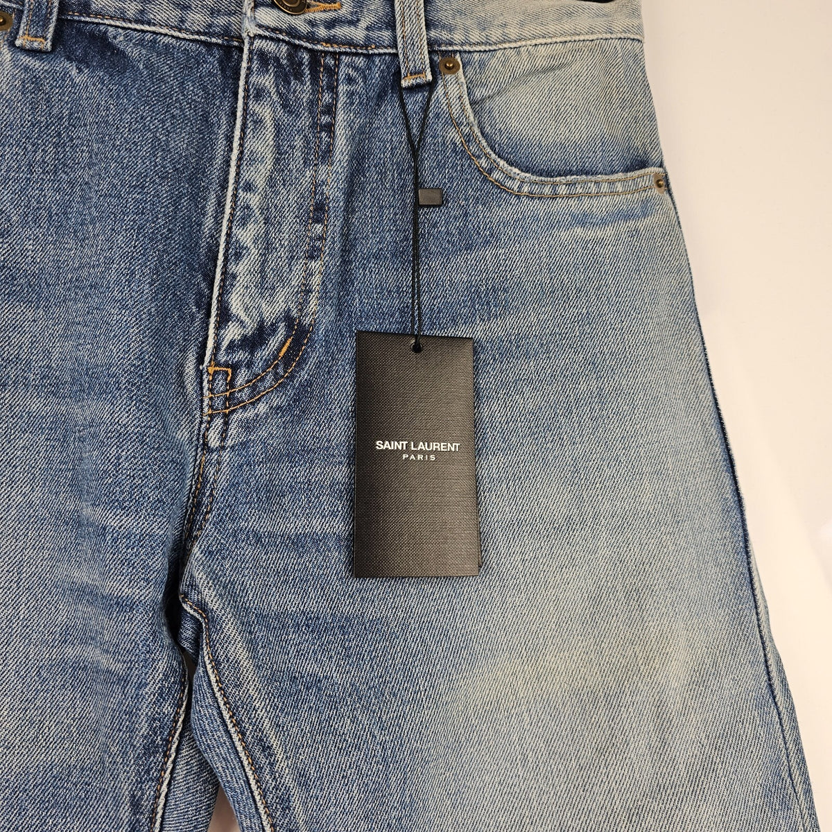 SAINT LAURENT Blue Ripped Jeans Size 27 Brand New