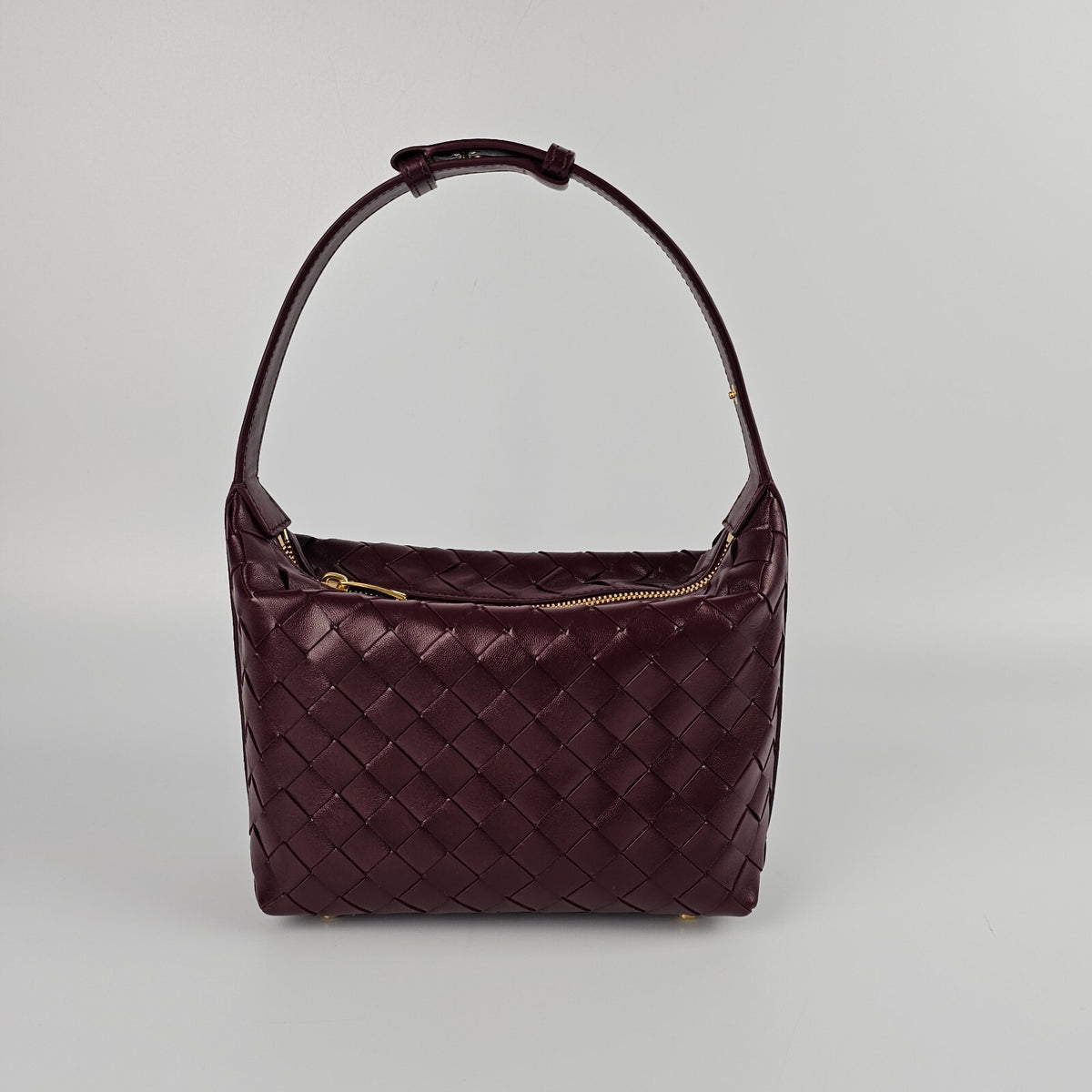 Bottega Veneta Wallace Mini $2850 Barolo Leather Shoulder Bag New/Authentic