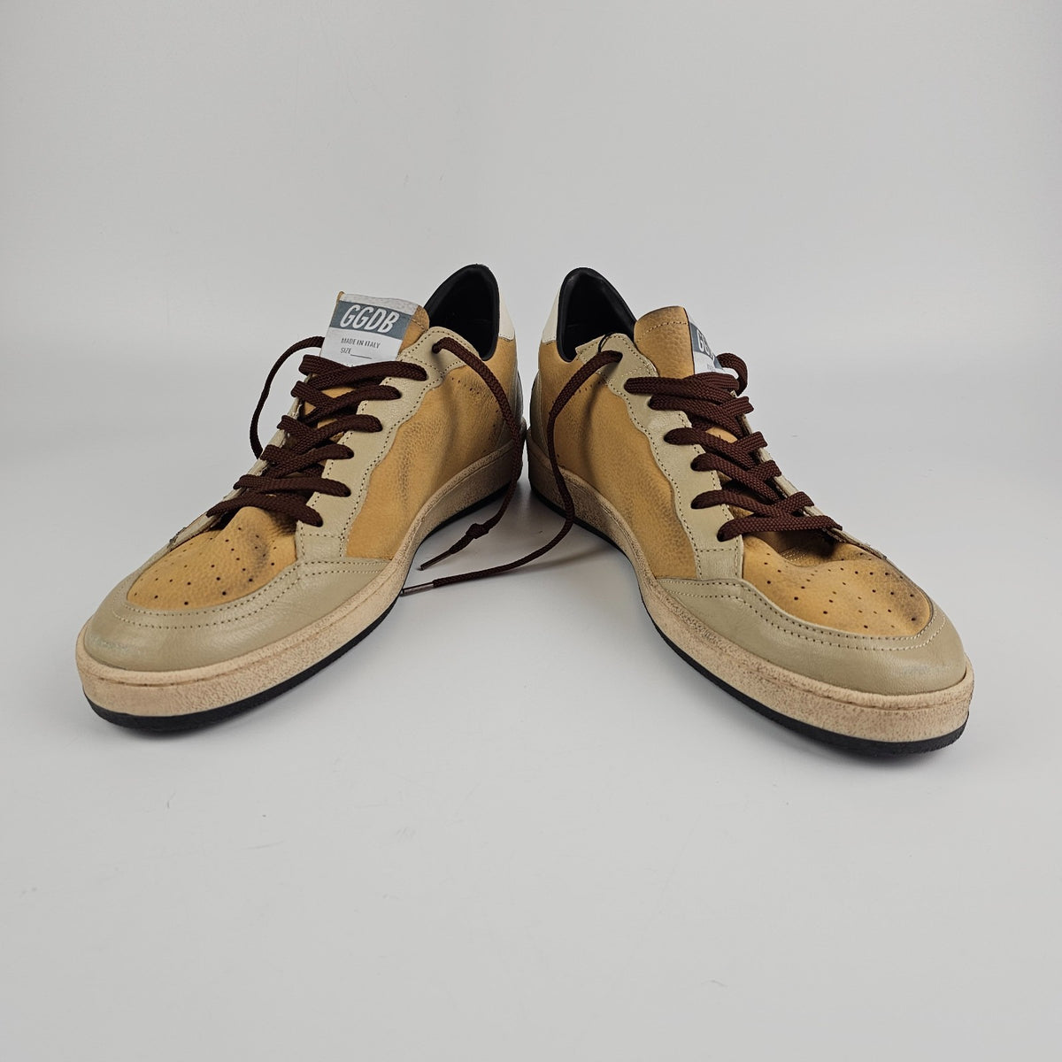 GOLDEN GOOSE Ball Star Beige/Brown Sneakers New & Authentic