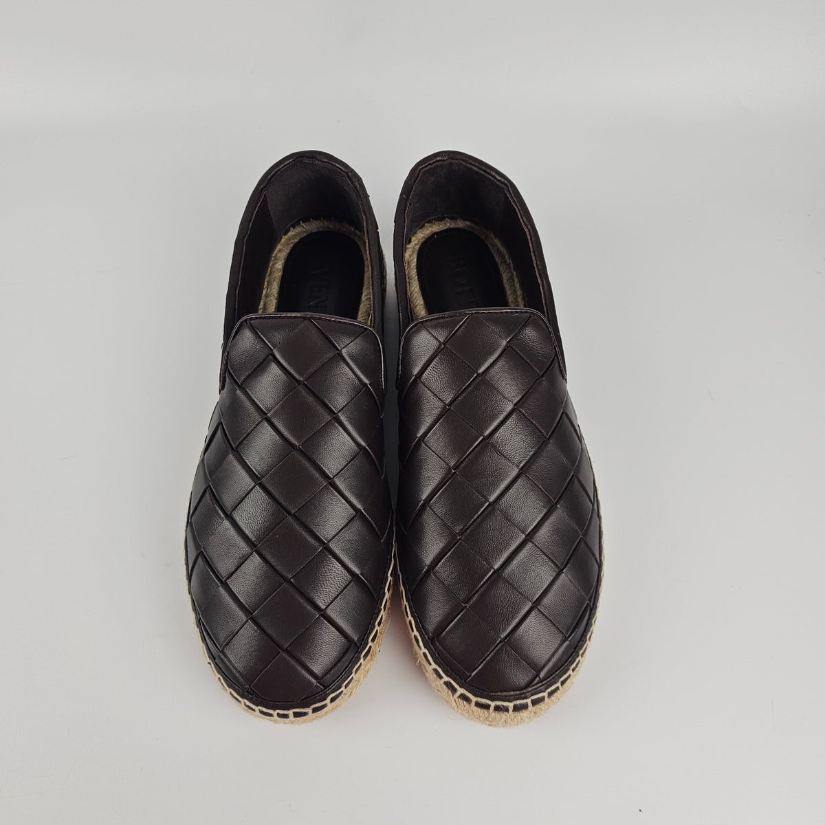 BOTTEGA VENETA Jack Intrecciato Dark Brown Espadrillas Flats New & Authentic