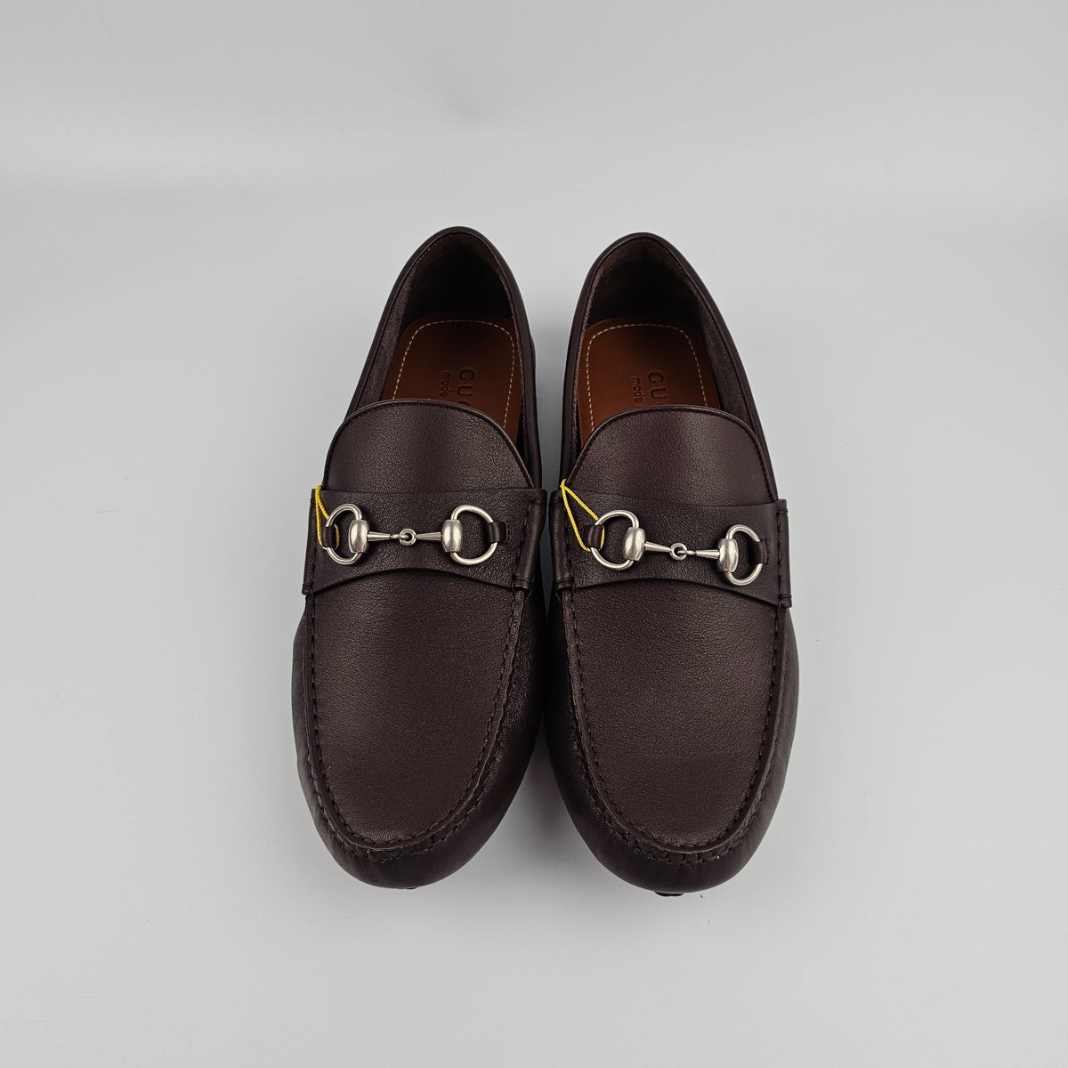 GUCCI Driver $930 Men's Brown Leather With Horsebit Loafers New & Authentic