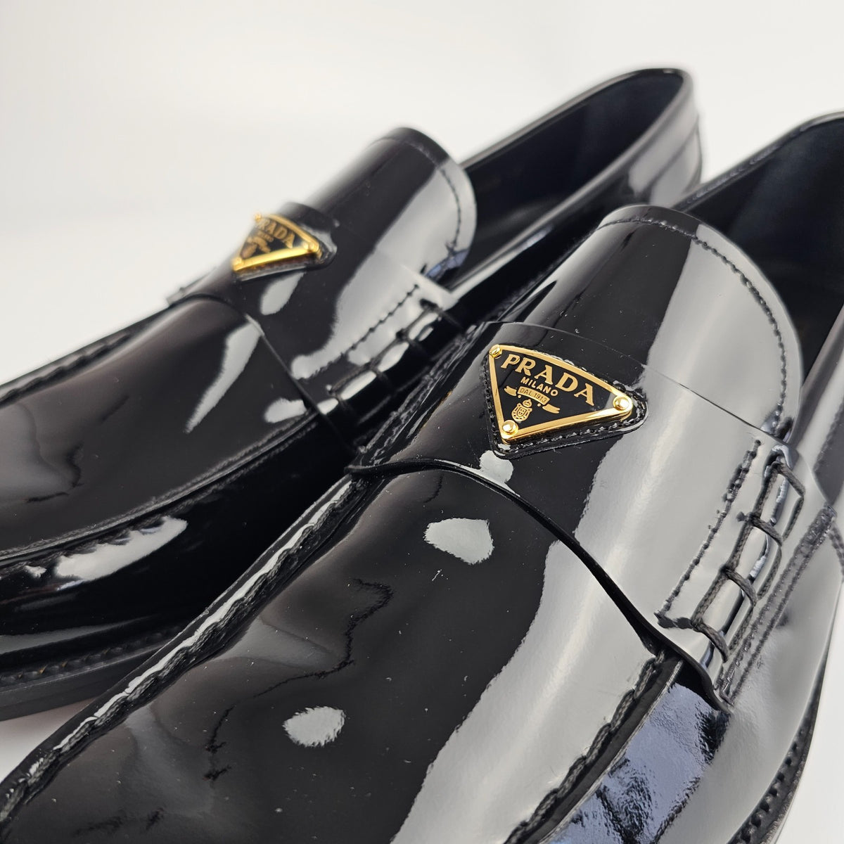PRADA Black Patent Leather Loafers New & Authentic