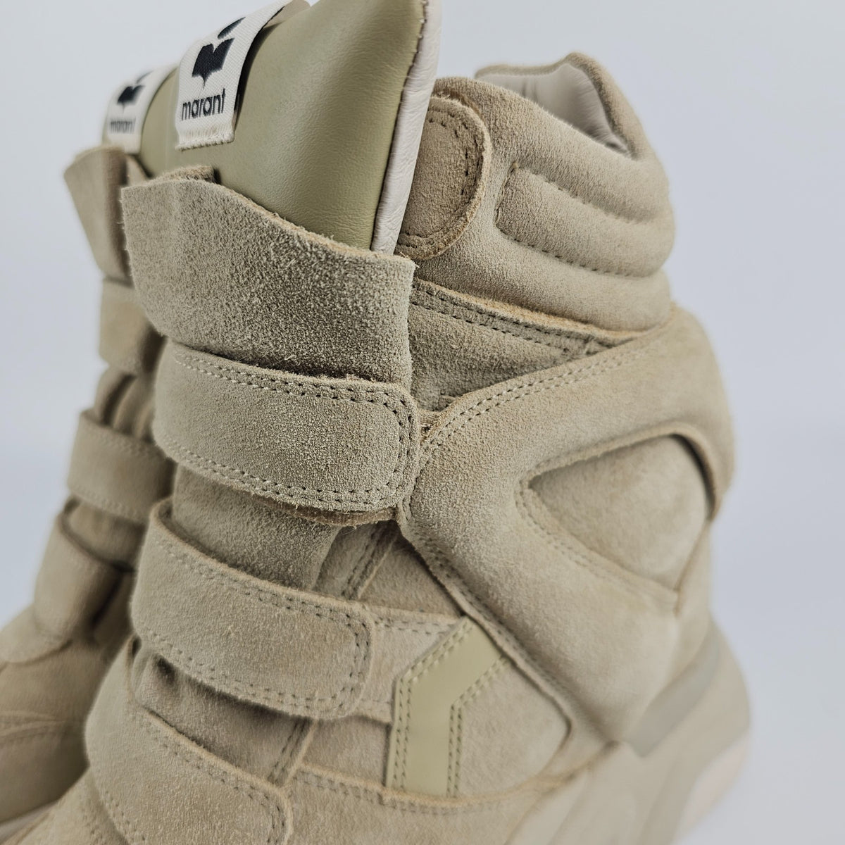 ISABEL MARANT Balskee Beige Suede 20mm Heel Sneakers New & Authentic